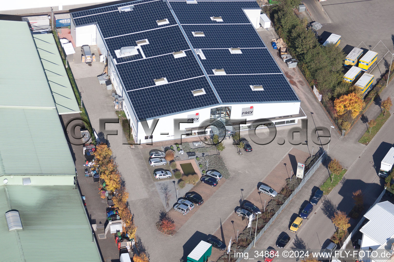 Aerial view of Horst Industrial Area in the district Minderslachen in Kandel in the state Rhineland-Palatinate, Germany