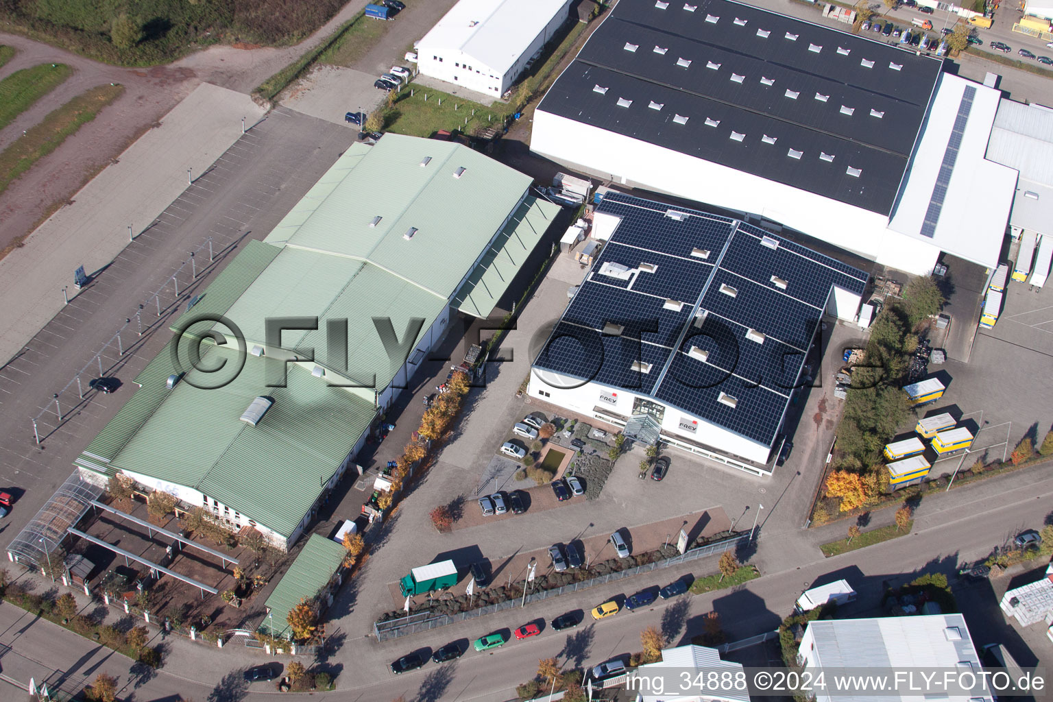 Horst Industrial Area in the district Minderslachen in Kandel in the state Rhineland-Palatinate, Germany from above