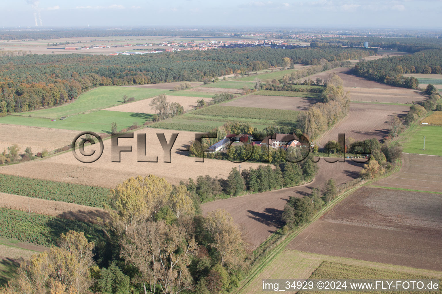 Aerial photograpy of Ledge mill in Erlenbach bei Kandel in the state Rhineland-Palatinate, Germany