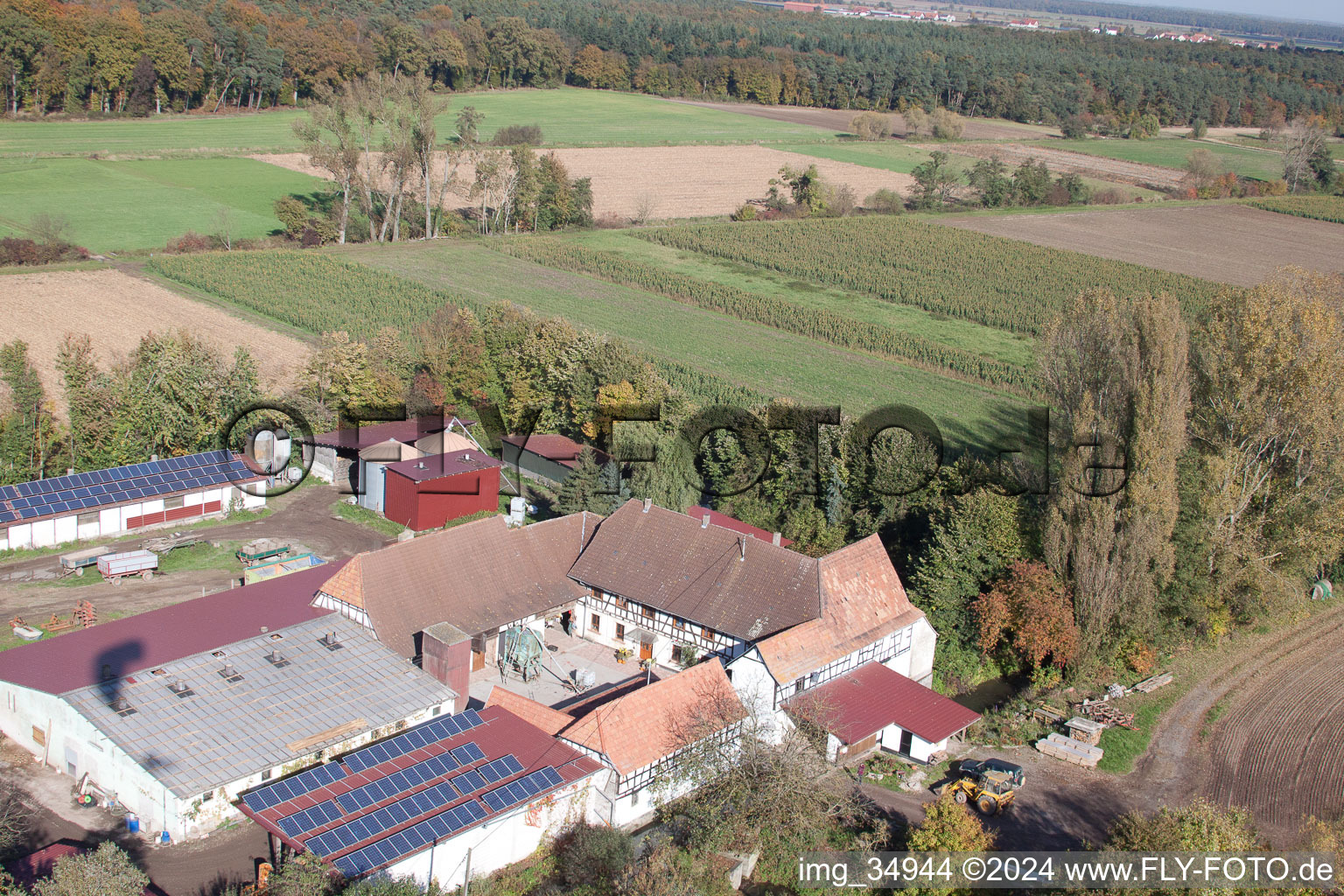 Strip mill in Erlenbach bei Kandel in the state Rhineland-Palatinate, Germany out of the air