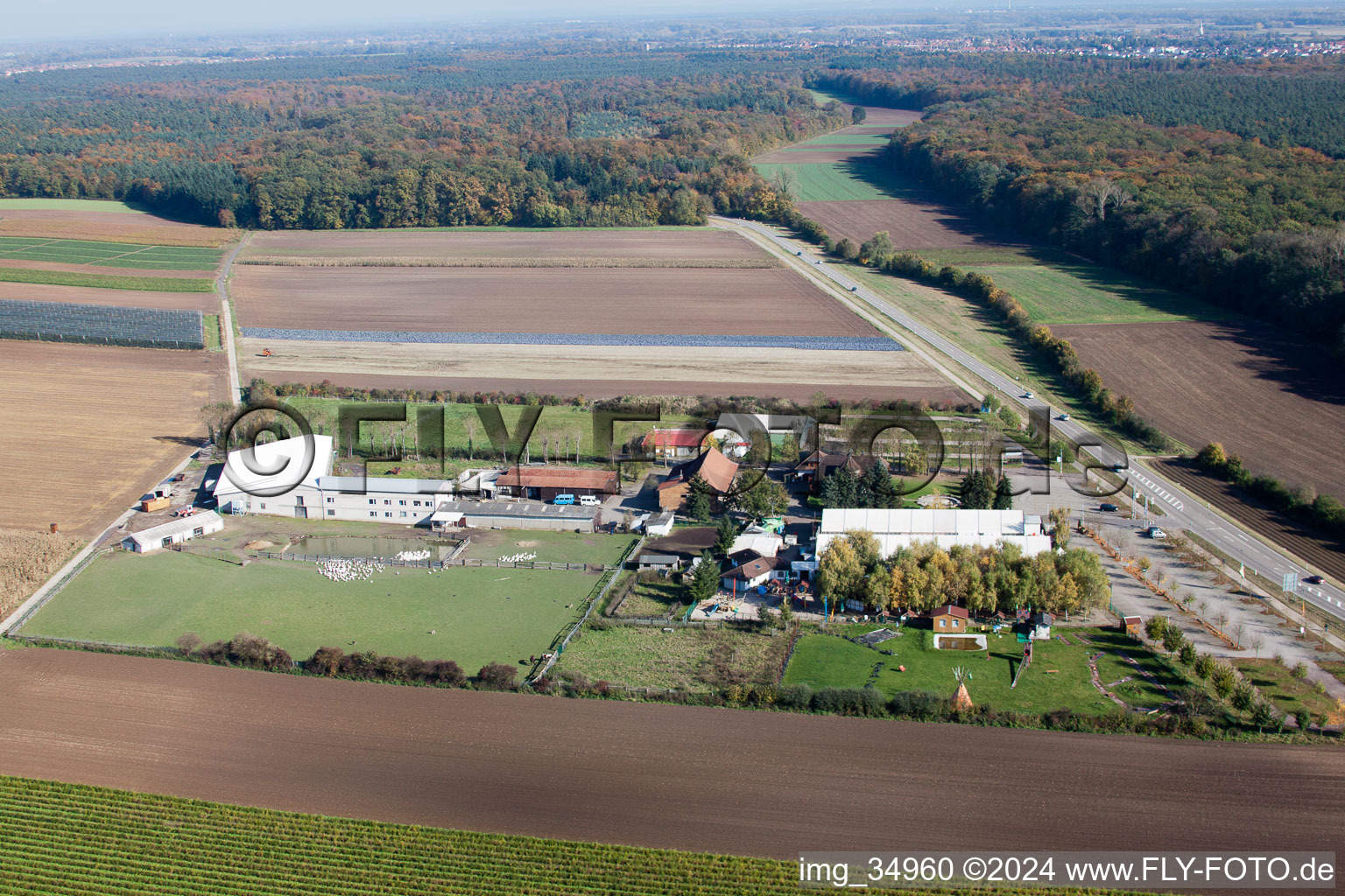 Adamshof in Kandel in the state Rhineland-Palatinate, Germany out of the air