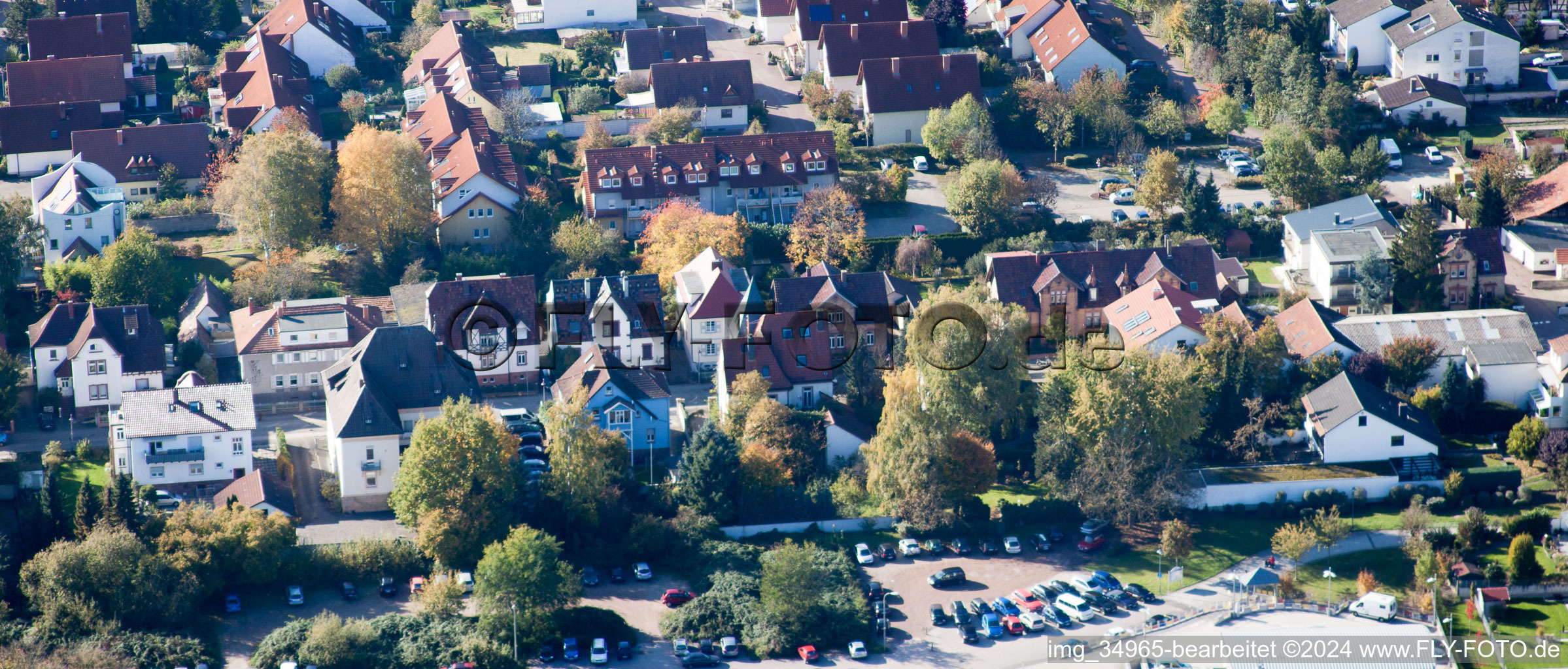 Bismarckstr in Kandel in the state Rhineland-Palatinate, Germany seen from above