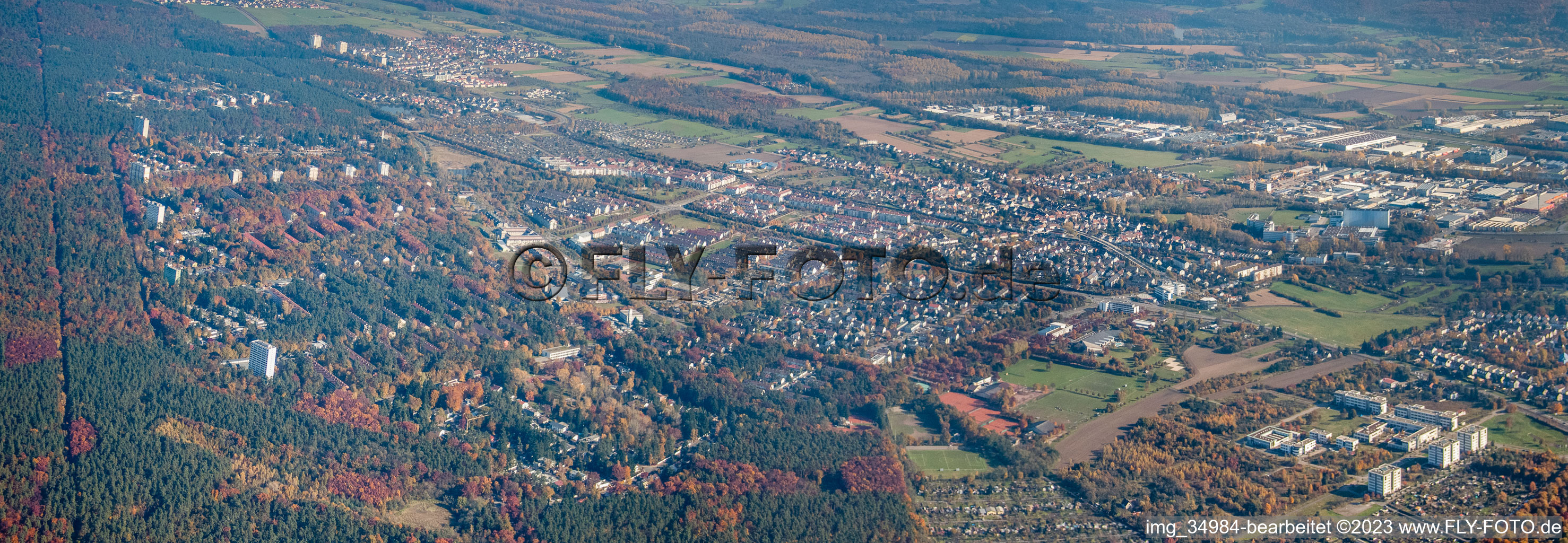 District Waldstadt in Karlsruhe in the state Baden-Wuerttemberg, Germany