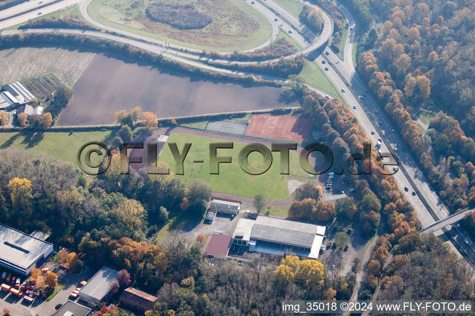 Edgar-Heller-Straße, Police Sports Club Karlsruhe eV in the district Durlach in Karlsruhe in the state Baden-Wuerttemberg, Germany