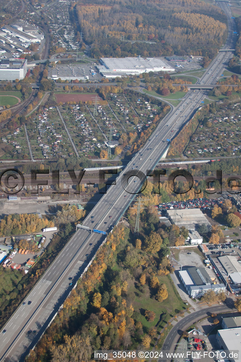 A5 near Aue in the district Durlach in Karlsruhe in the state Baden-Wuerttemberg, Germany