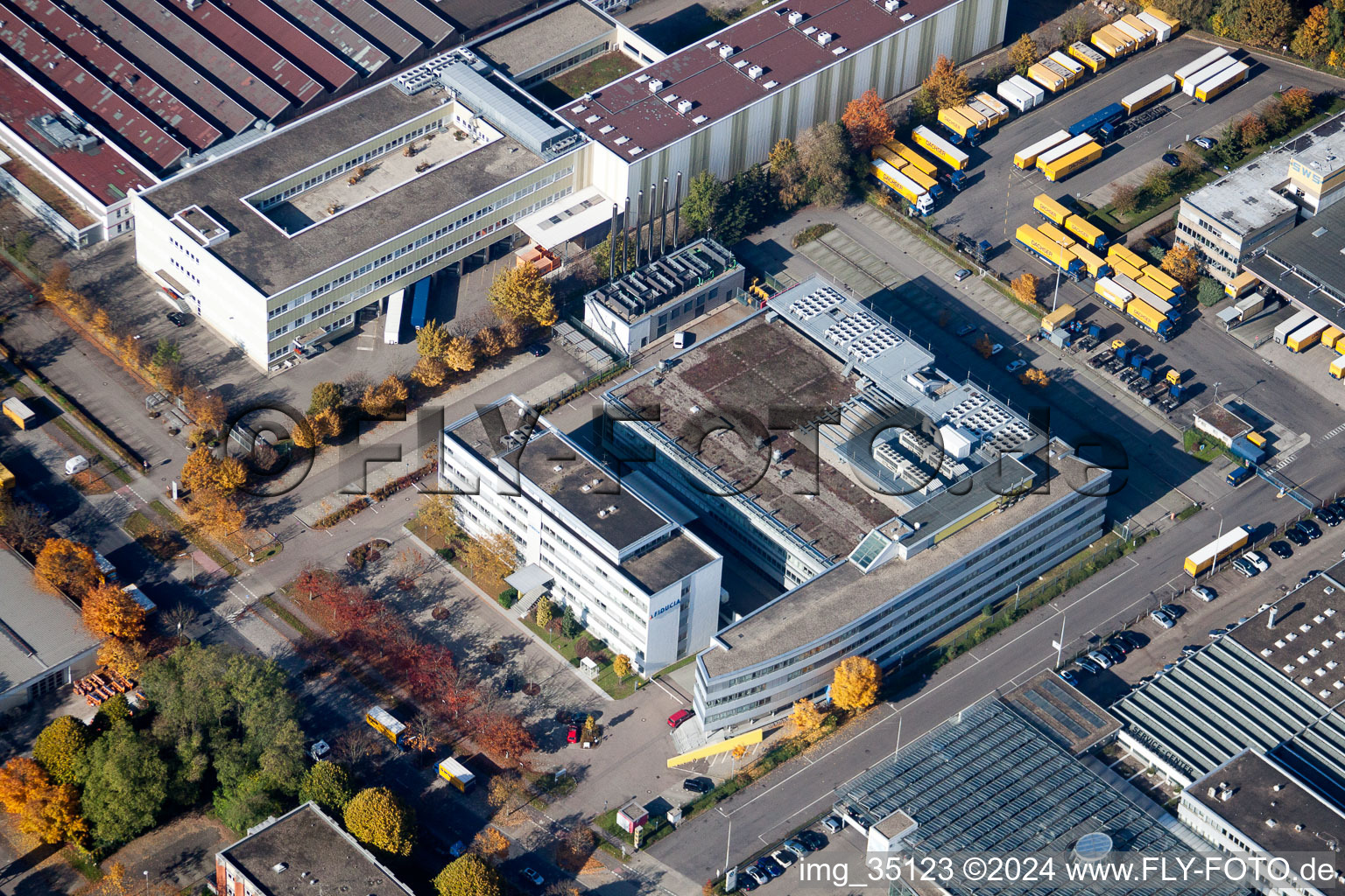 District Rintheim in Karlsruhe in the state Baden-Wuerttemberg, Germany from above