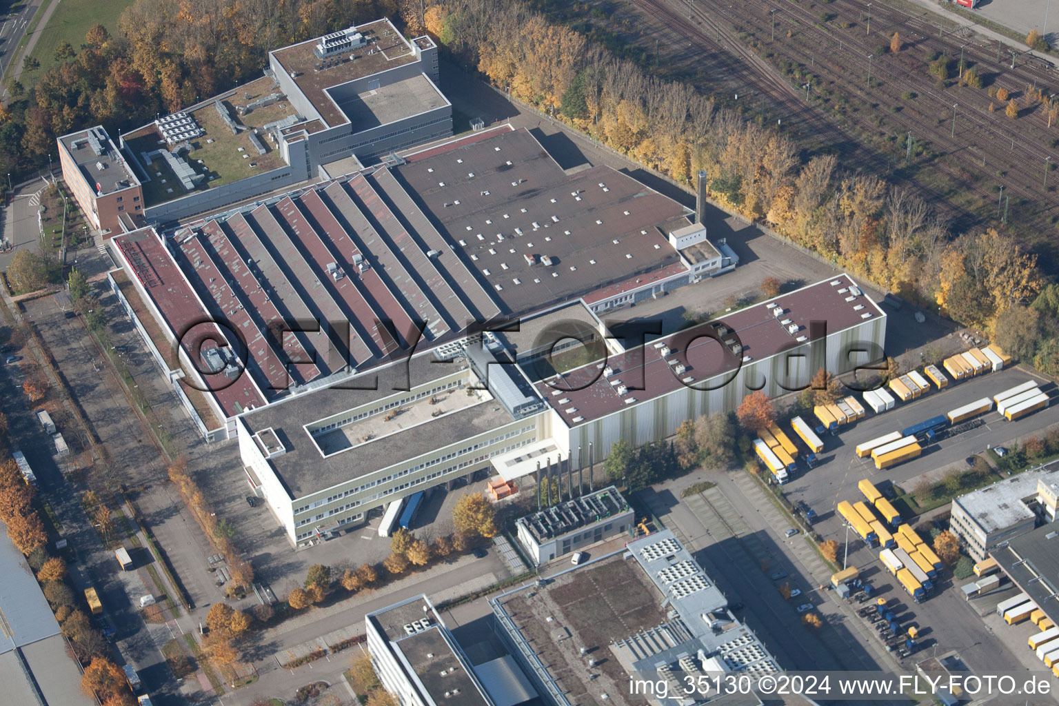 Aerial photograpy of Killisfeld, German Homeopathy Union DHU-Arzneimittel GmbH & Co. KG in the district Durlach in Karlsruhe in the state Baden-Wuerttemberg, Germany