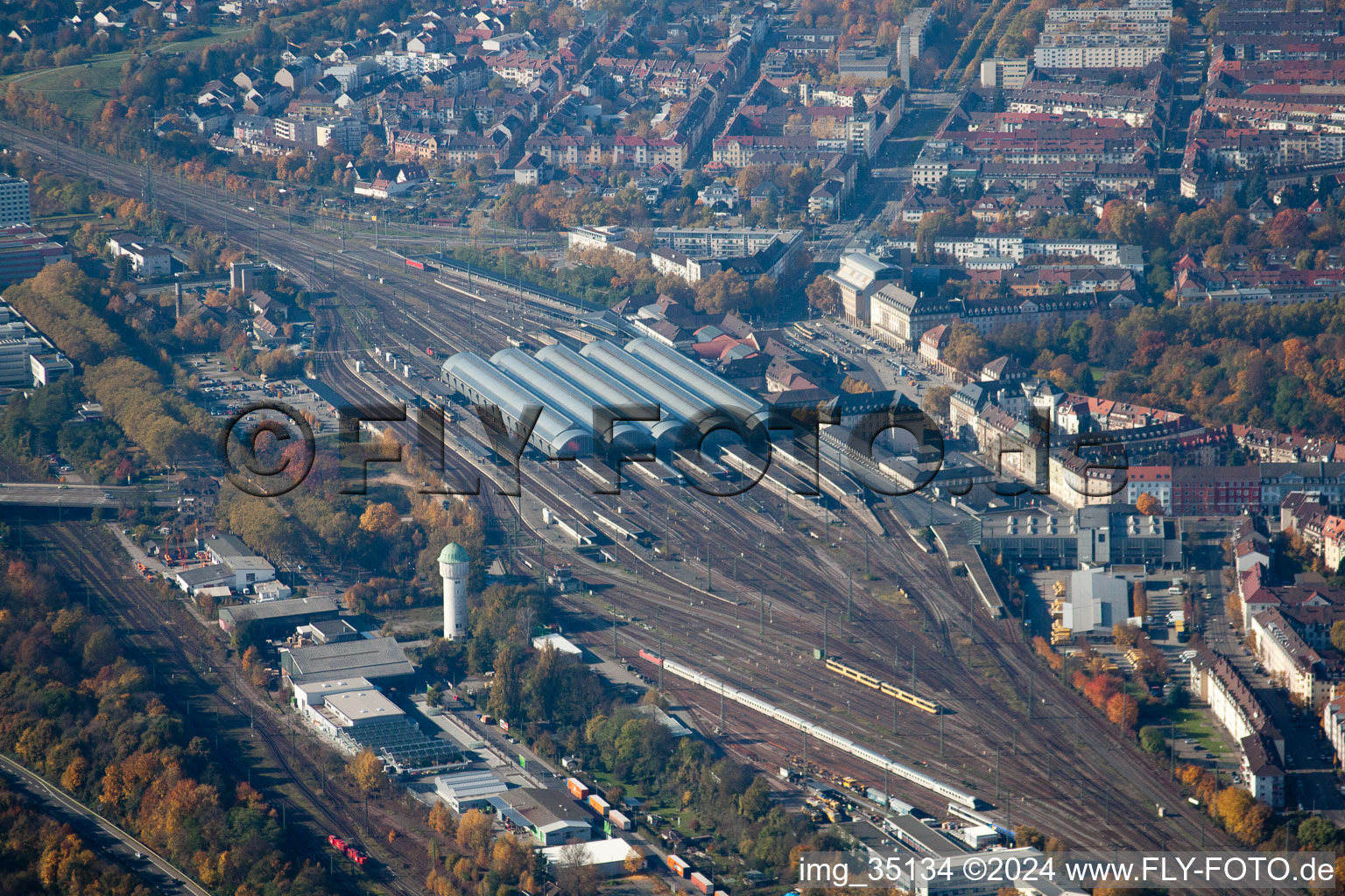 Central Station in the district Südweststadt in Karlsruhe in the state Baden-Wuerttemberg, Germany