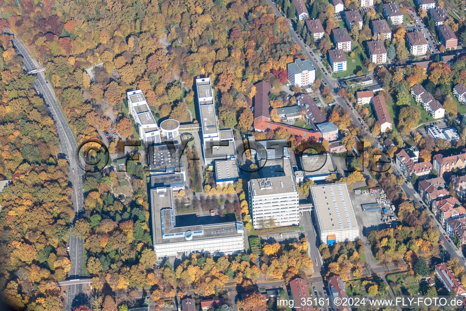 Campus building of the University of Applied Sciences KIT Conpus Ost on Fasanenweg in the district Oststadt in Karlsruhe in the state Baden-Wurttemberg, Germany