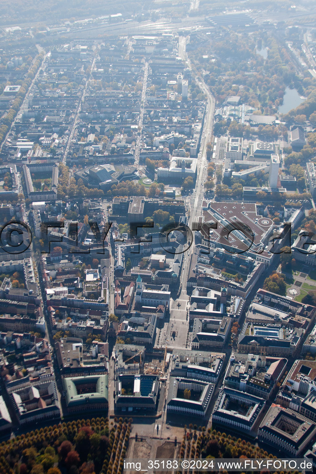 Karlstrasse Market Square in the district Innenstadt-West in Karlsruhe in the state Baden-Wuerttemberg, Germany