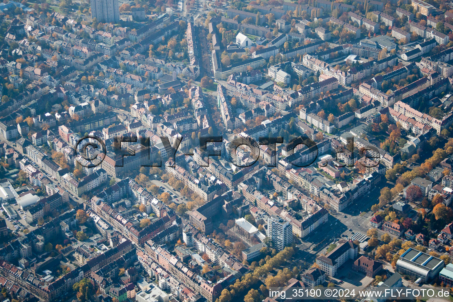 Kaiserallee - Yorckstrasse in the district Weststadt in Karlsruhe in the state Baden-Wuerttemberg, Germany