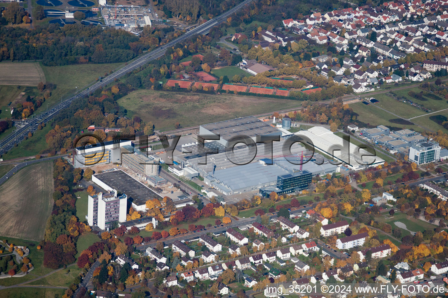 District Mühlburg in Karlsruhe in the state Baden-Wuerttemberg, Germany out of the air