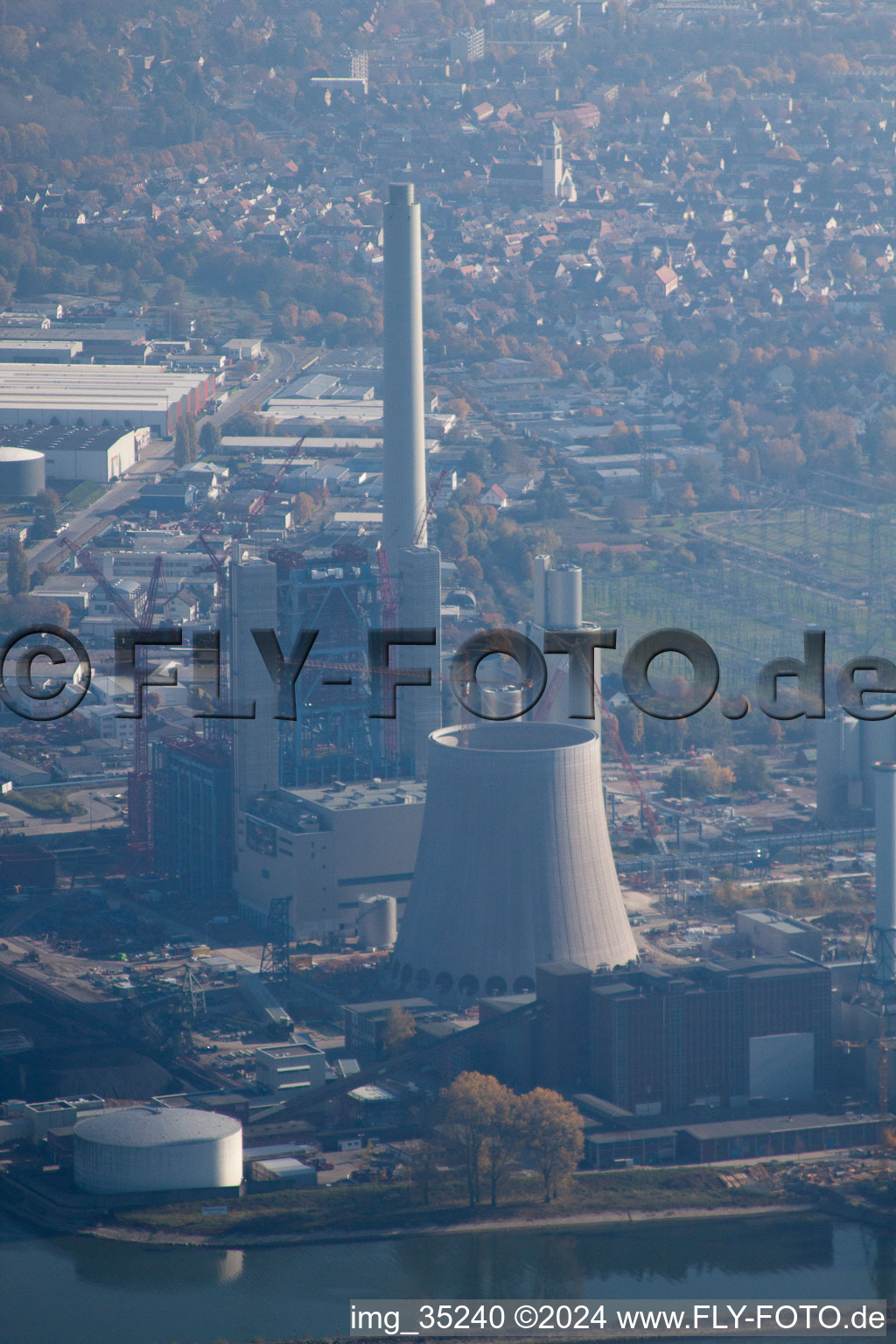 ENBW new coal-fired power plant in the district Rheinhafen in Karlsruhe in the state Baden-Wuerttemberg, Germany