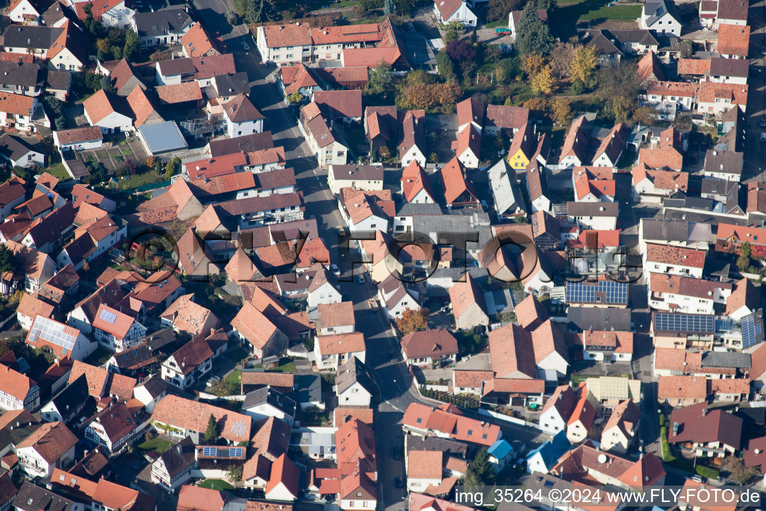 Drone image of Hagenbach in the state Rhineland-Palatinate, Germany