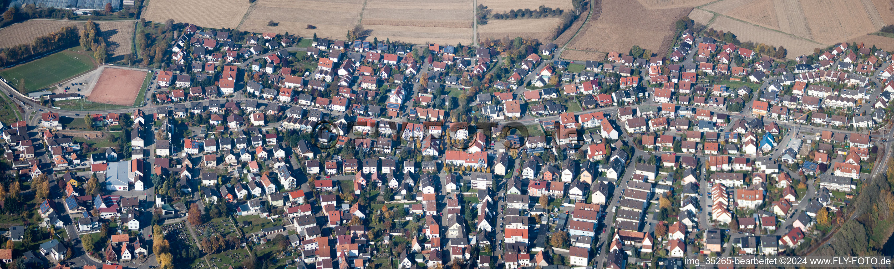 Panorama in Hagenbach in the state Rhineland-Palatinate, Germany