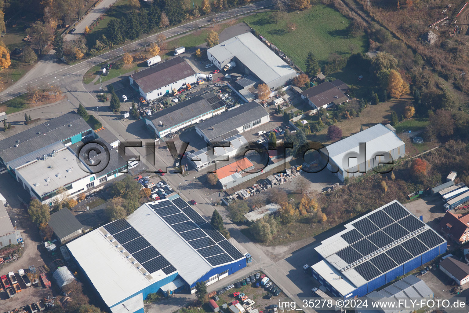 Hagenbach in the state Rhineland-Palatinate, Germany out of the air