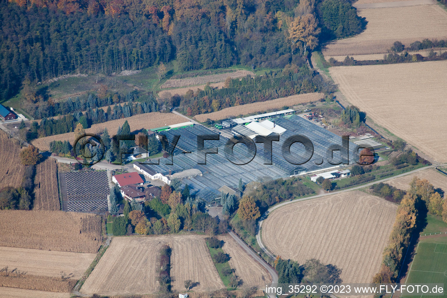 Aerial photograpy of Geranium Endisch GmbH in Hagenbach in the state Rhineland-Palatinate, Germany