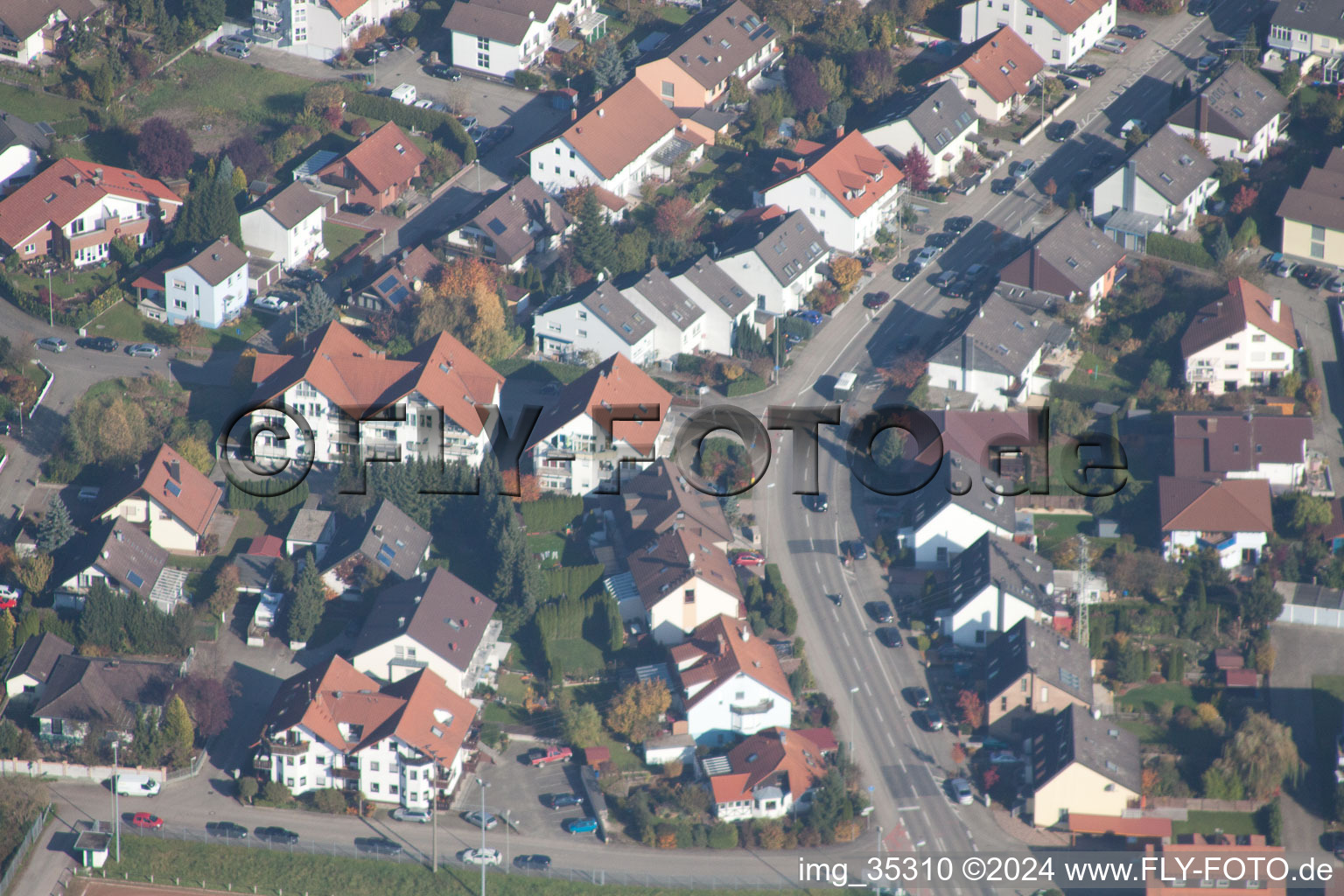 Aerial photograpy of Hagenbach in the state Rhineland-Palatinate, Germany