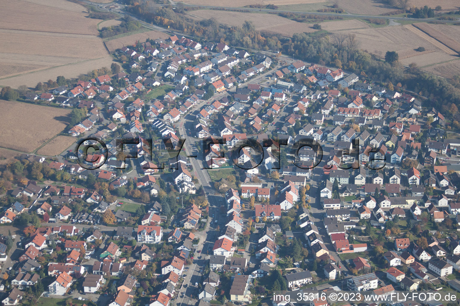 Hagenbach in the state Rhineland-Palatinate, Germany out of the air