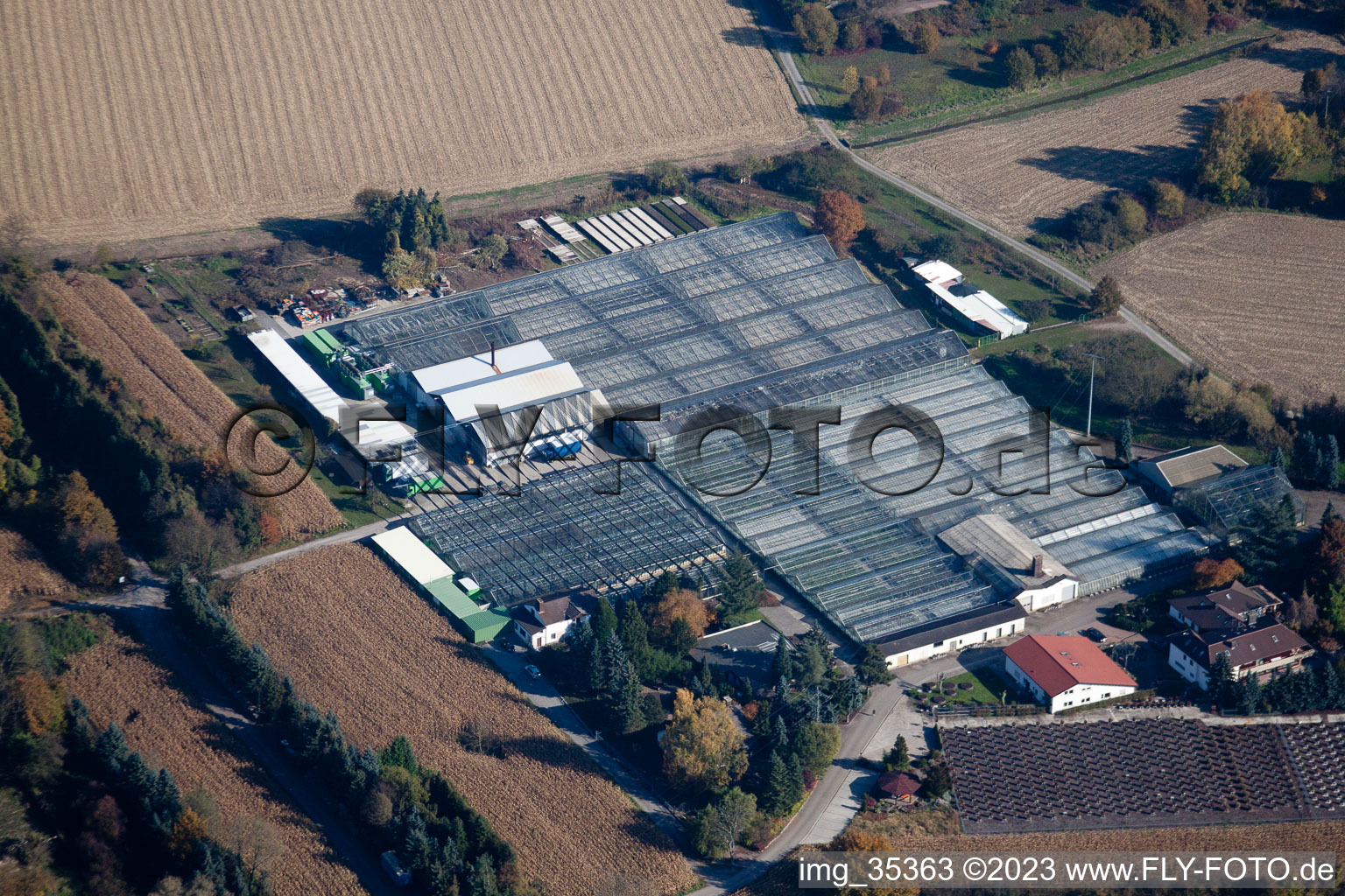 Drone recording of Geranium Endisch GmbH in Hagenbach in the state Rhineland-Palatinate, Germany