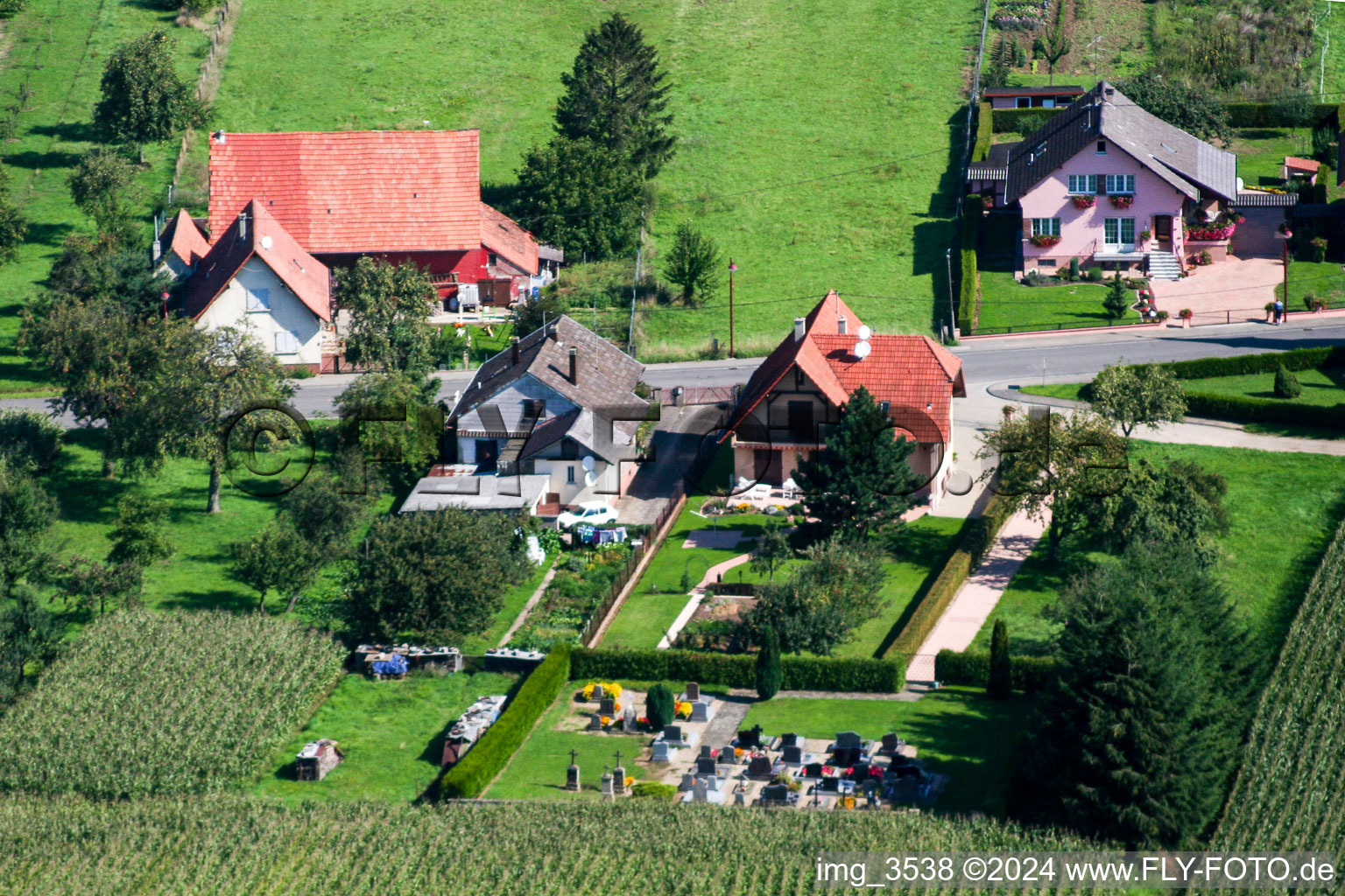 Drone recording of Schleithal in the state Bas-Rhin, France