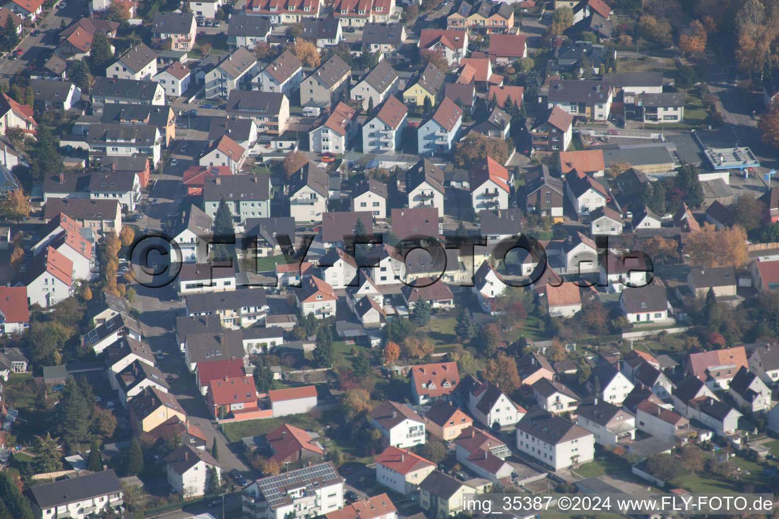 Hagenbach in the state Rhineland-Palatinate, Germany out of the air