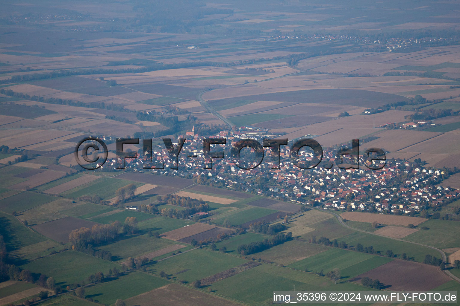 Minfeld in the state Rhineland-Palatinate, Germany out of the air