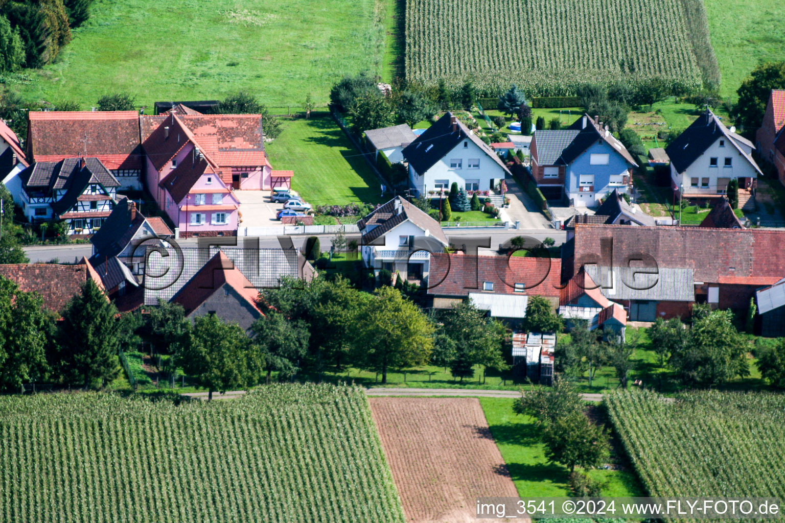 Schleithal in the state Bas-Rhin, France from a drone