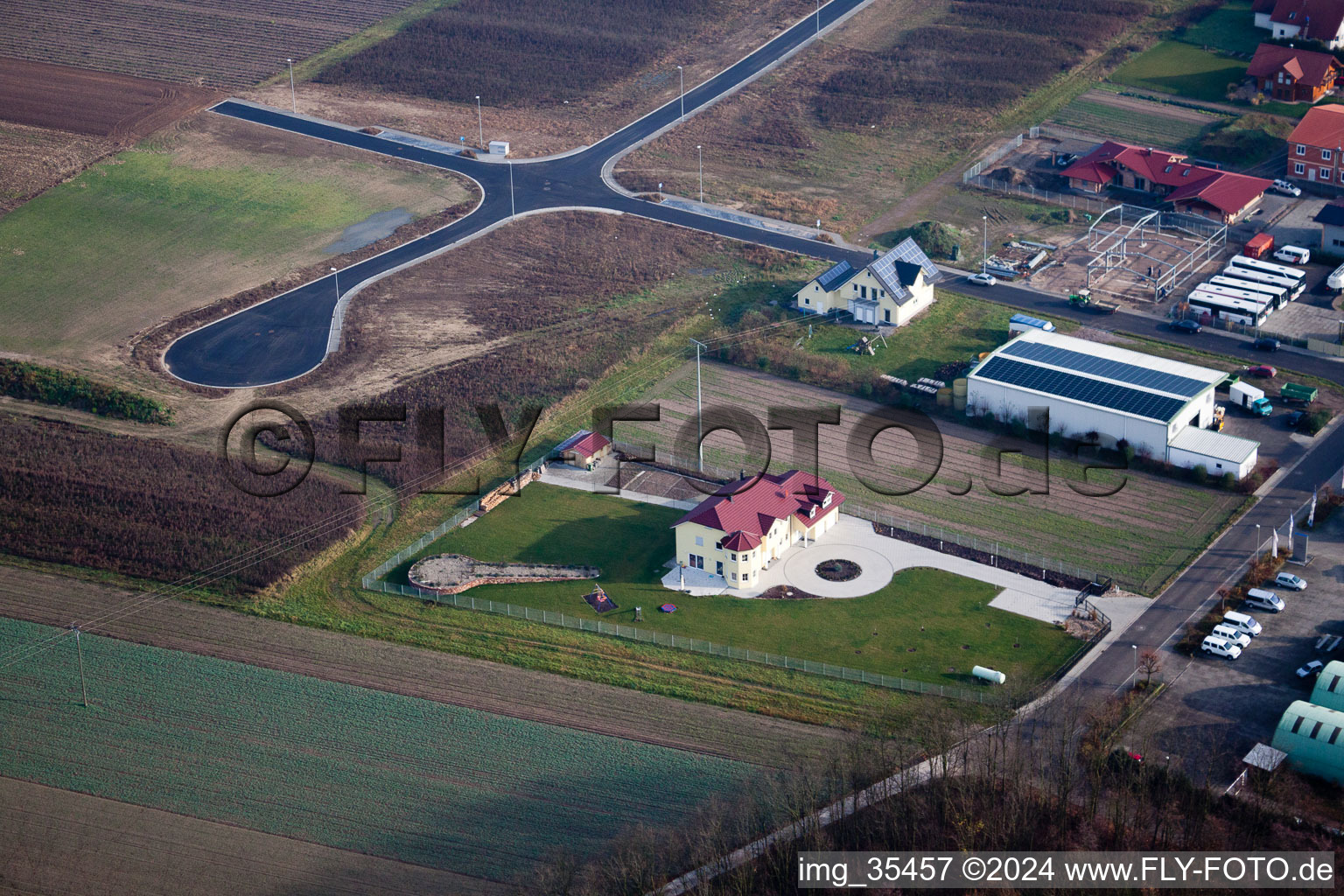 Hatzenbühl in the state Rhineland-Palatinate, Germany viewn from the air