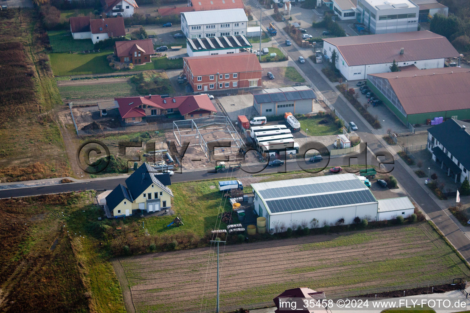 Drone recording of Hatzenbühl in the state Rhineland-Palatinate, Germany