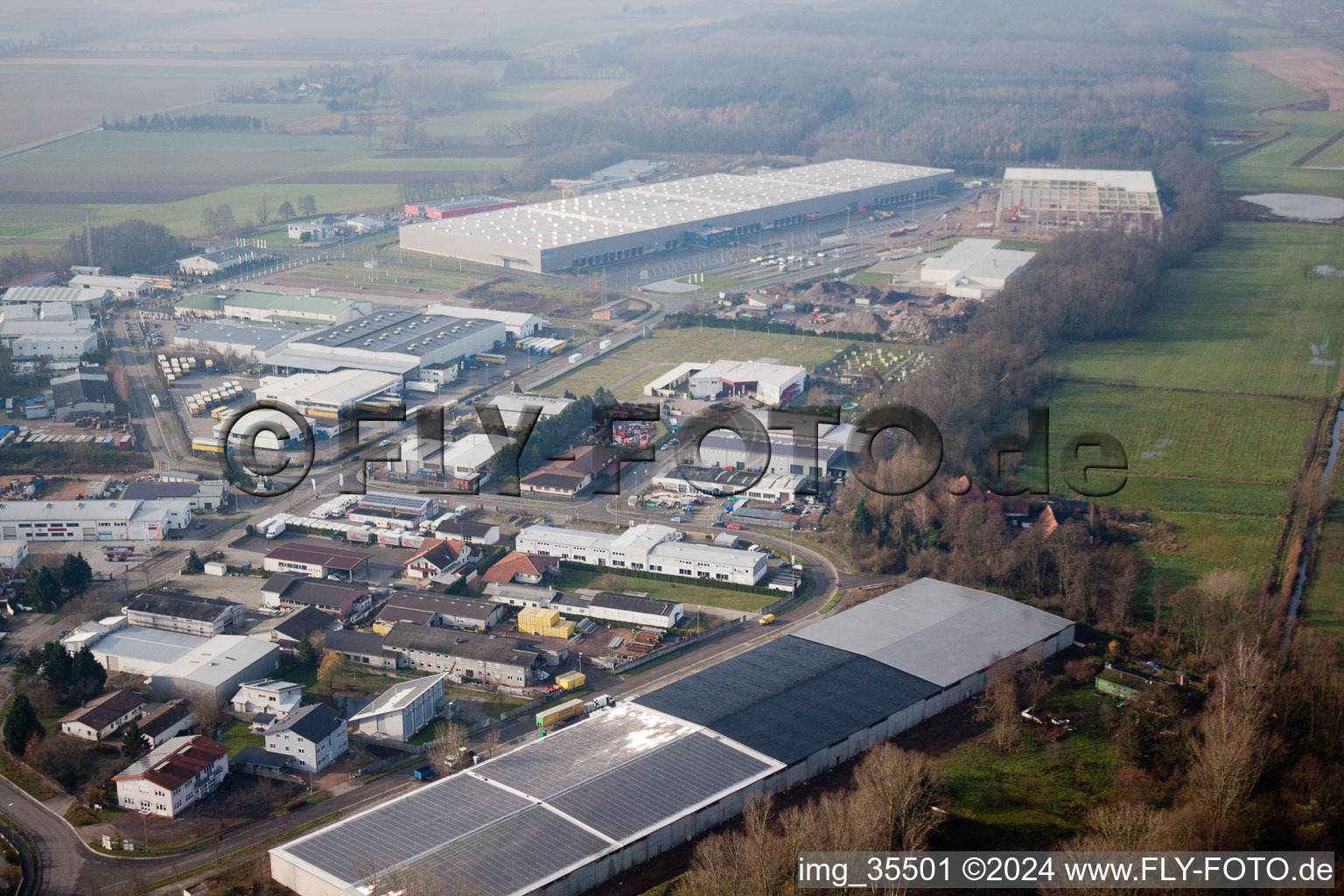 Industrial area, Gazely Logistics Center 2nd construction phase in the district Minderslachen in Kandel in the state Rhineland-Palatinate, Germany