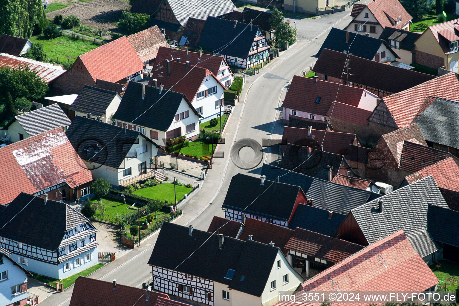 Schleithal in the state Bas-Rhin, France from the plane