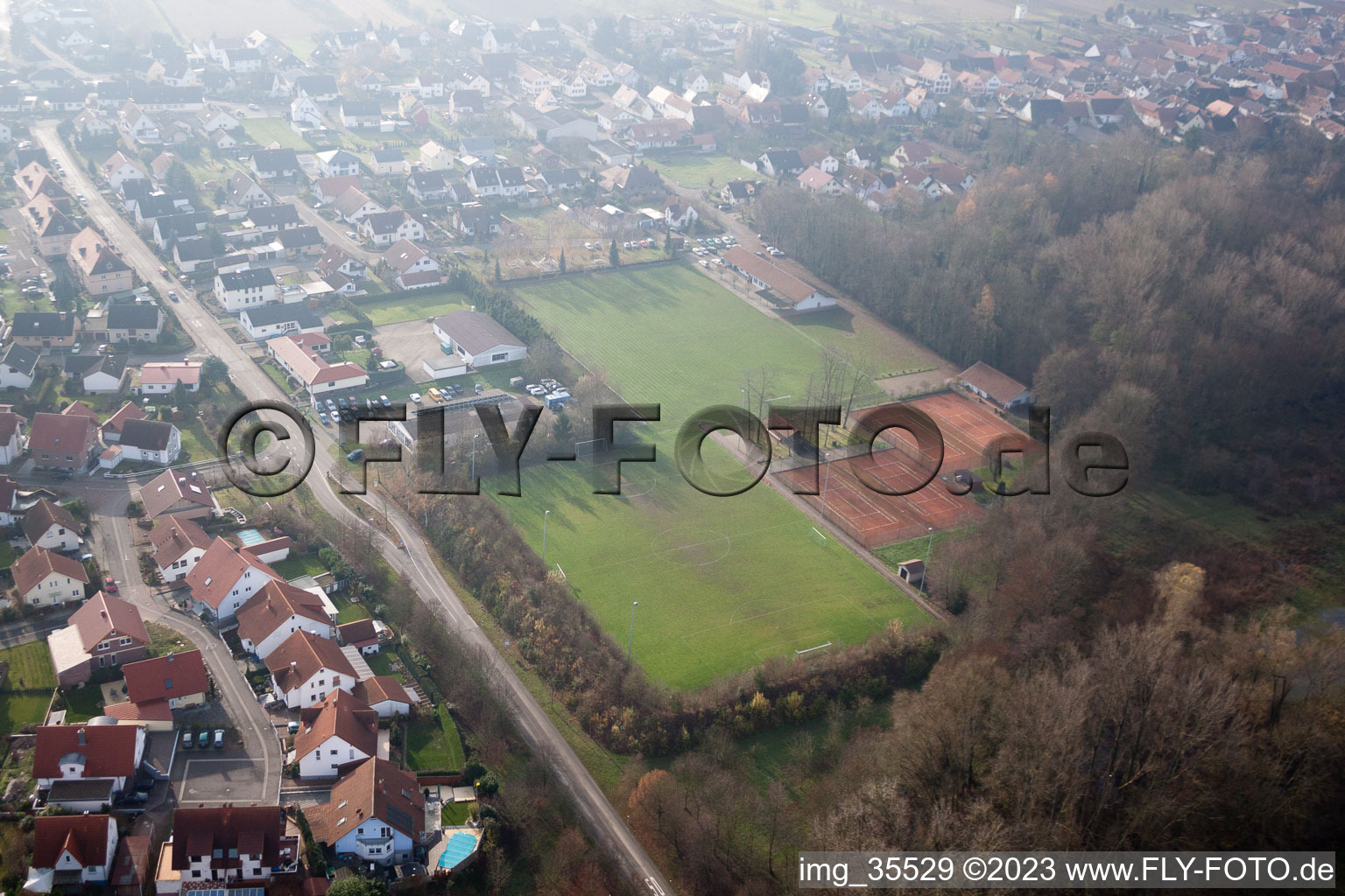 Aerial photograpy of Sports fields in Winden in the state Rhineland-Palatinate, Germany