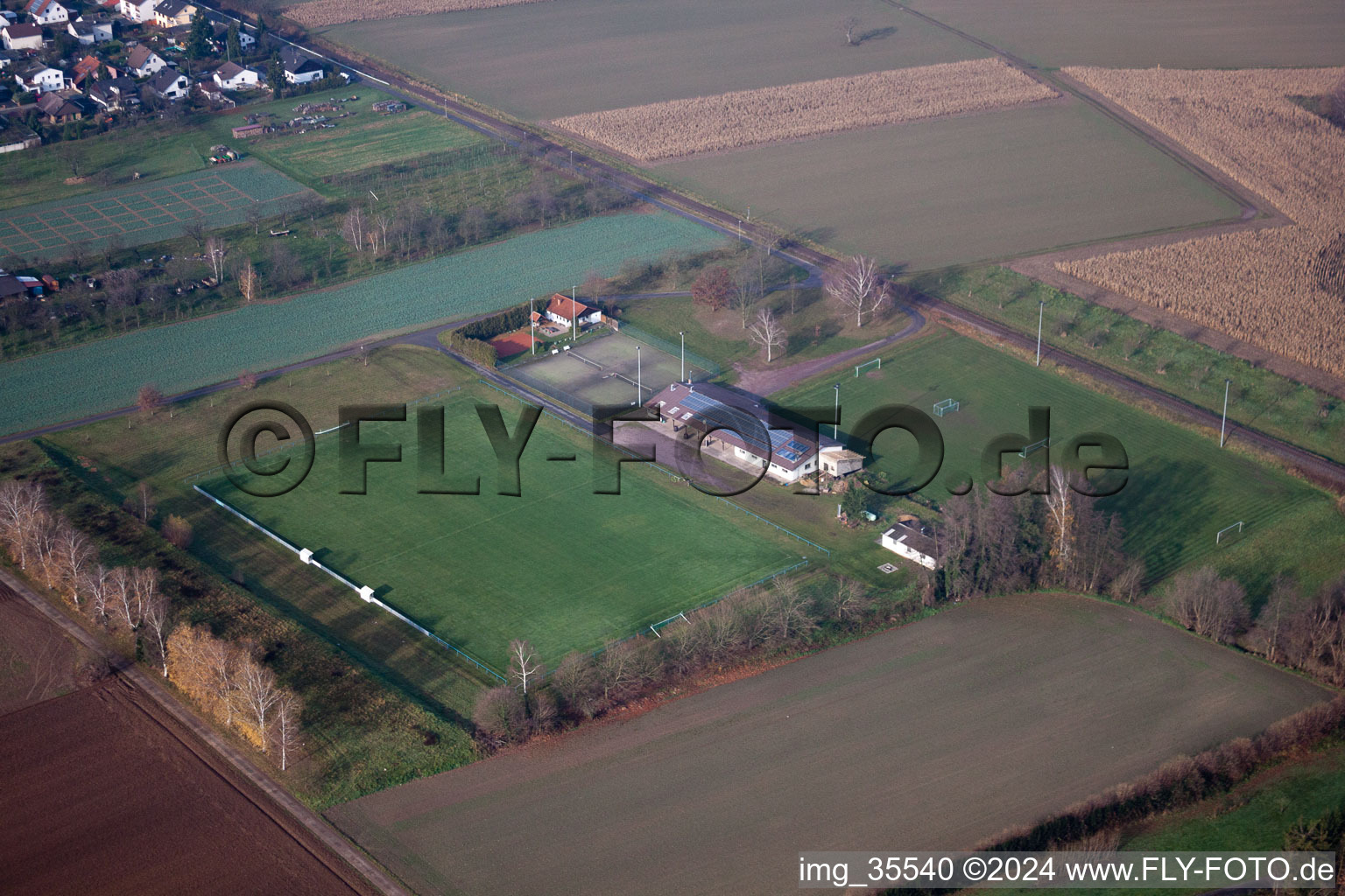 Sports field in Barbelroth in the state Rhineland-Palatinate, Germany