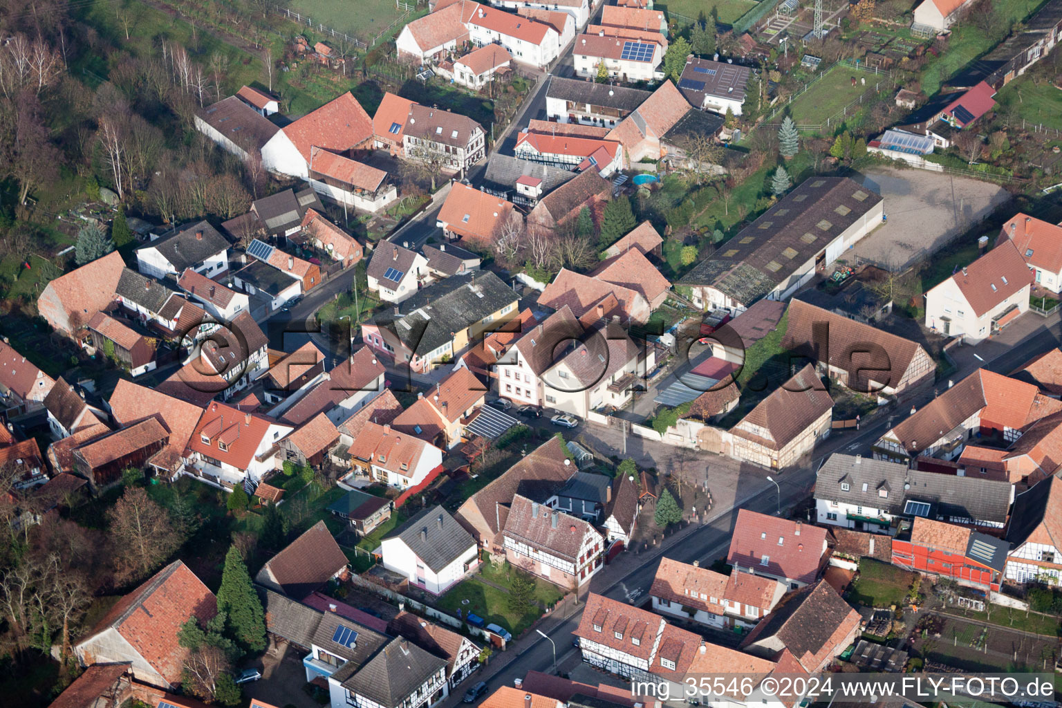 Oblique view of Barbelroth in the state Rhineland-Palatinate, Germany