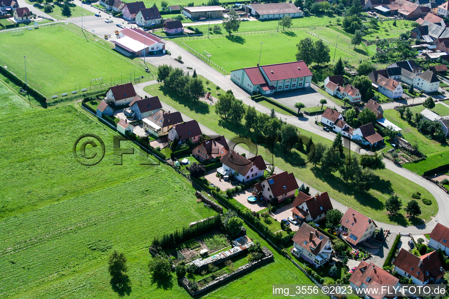 Schleithal in the state Bas-Rhin, France from the drone perspective
