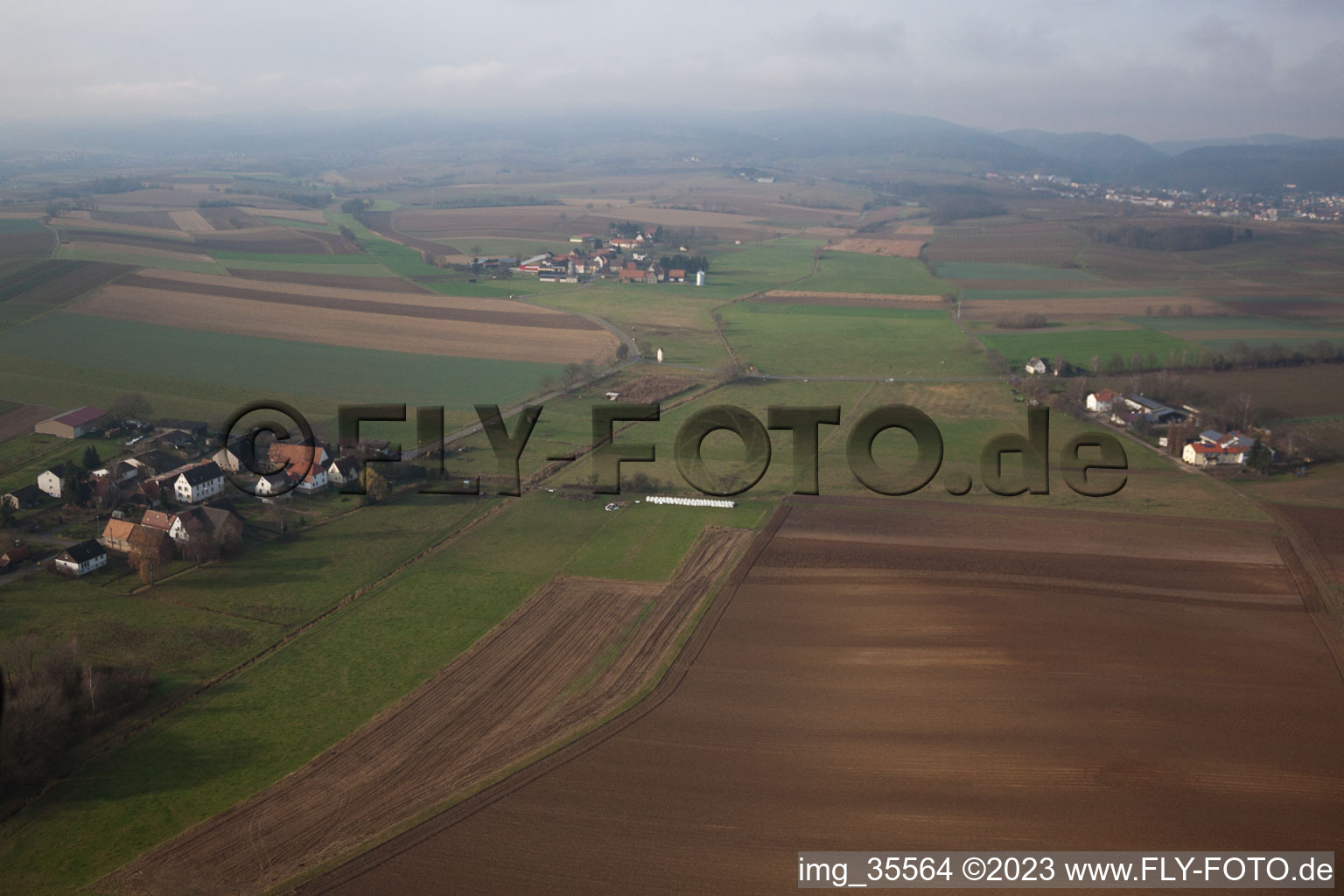 Aerial view of Deutschhof in the state Rhineland-Palatinate, Germany