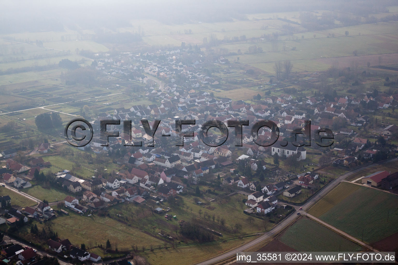 Steinfeld in the state Rhineland-Palatinate, Germany from above