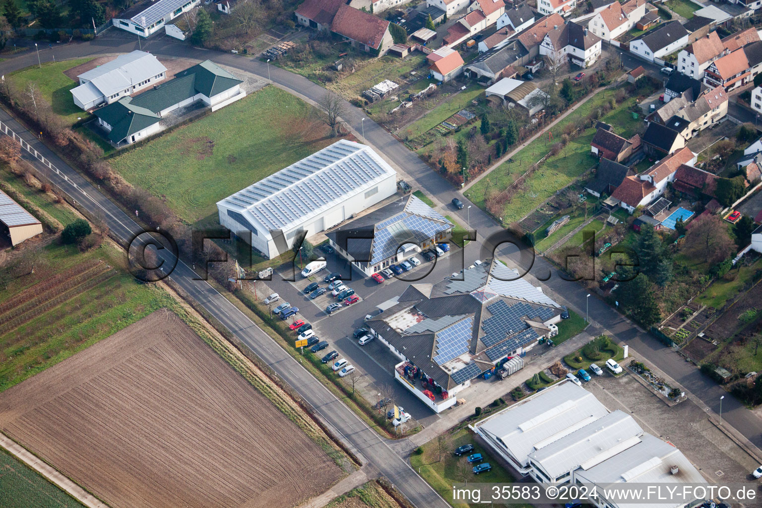 Steinfeld in the state Rhineland-Palatinate, Germany seen from above