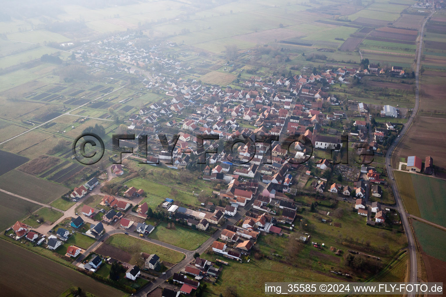 Bird's eye view of Steinfeld in the state Rhineland-Palatinate, Germany