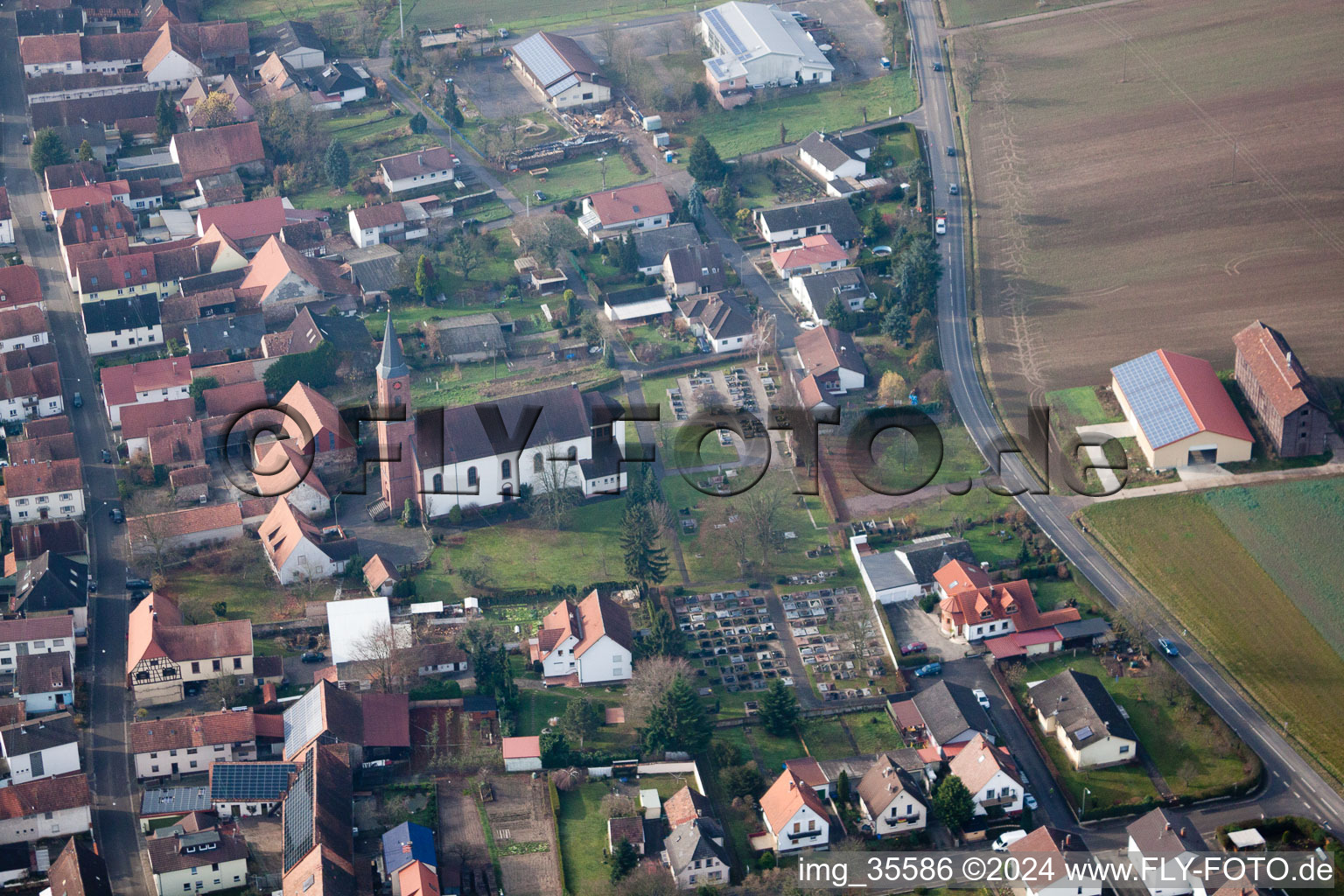 Steinfeld in the state Rhineland-Palatinate, Germany viewn from the air