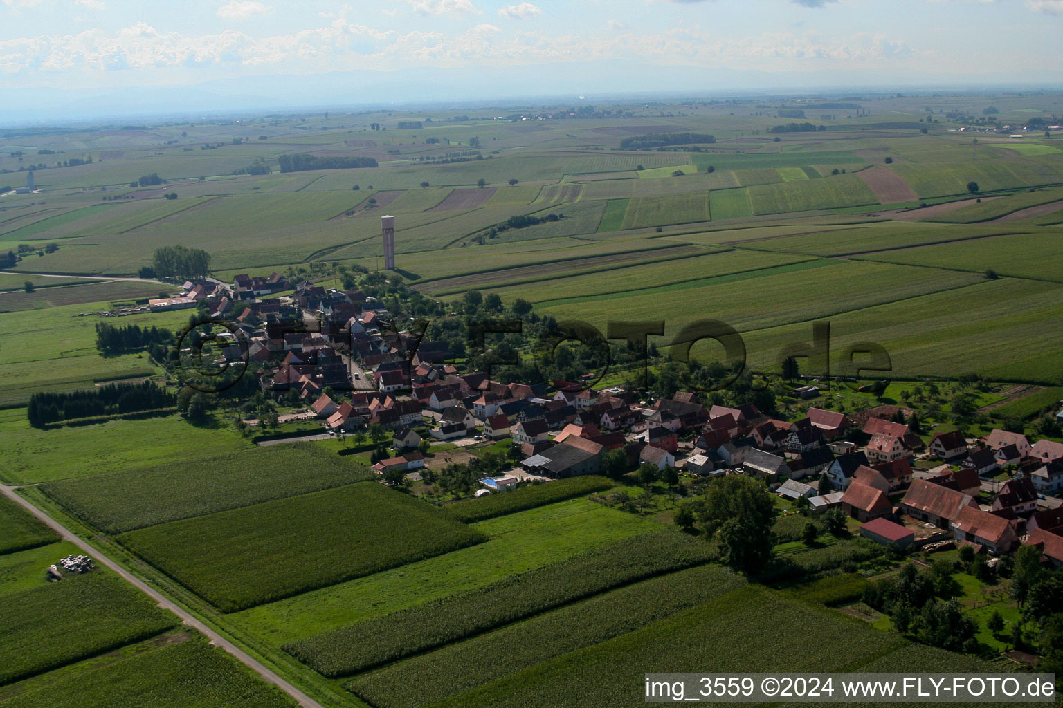 Aerial view of Schleithal in the state Bas-Rhin, France