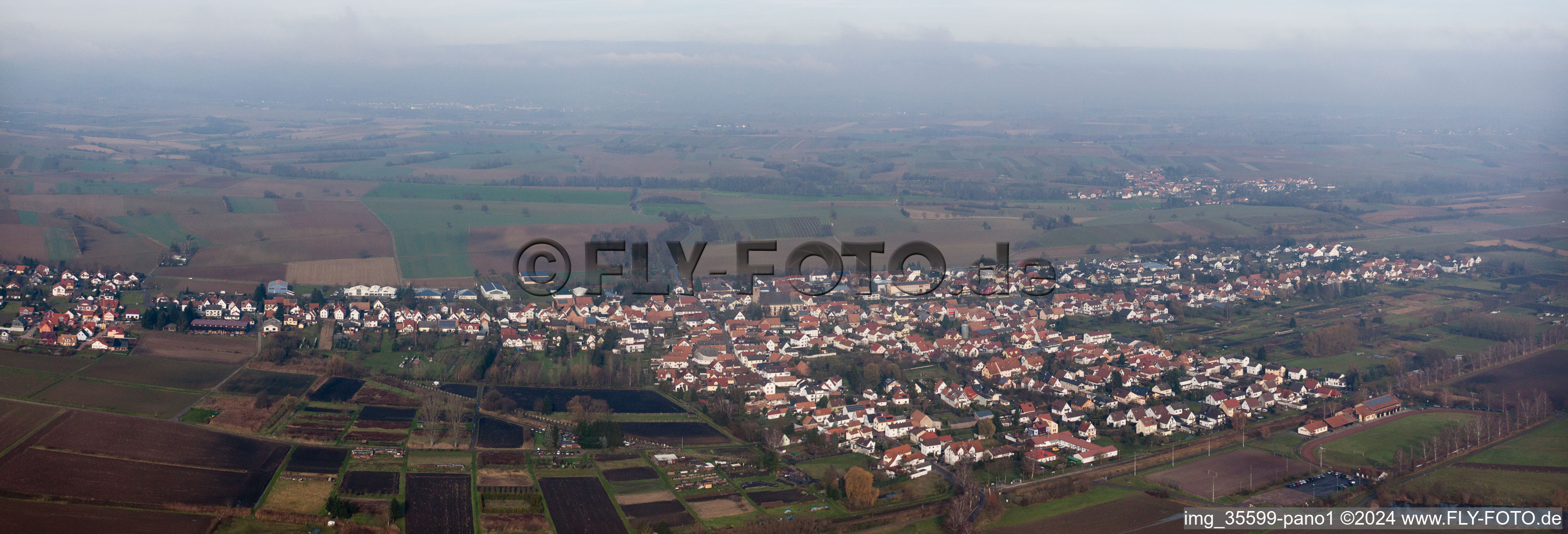 Drone recording of Steinfeld in the state Rhineland-Palatinate, Germany