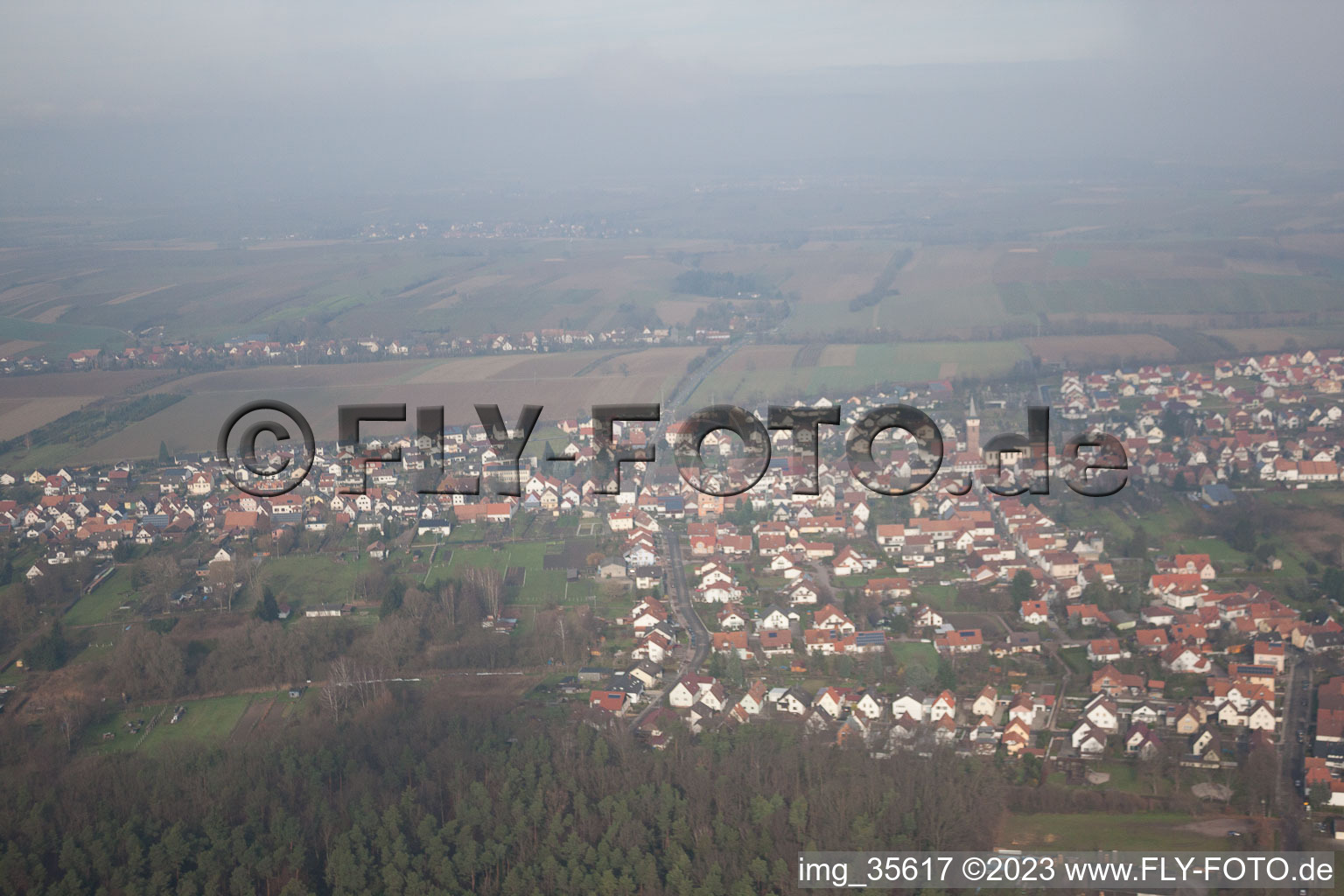 Aerial photograpy of District Schaidt in Wörth am Rhein in the state Rhineland-Palatinate, Germany