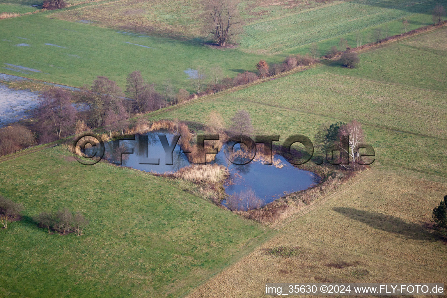 Minfeld in the state Rhineland-Palatinate, Germany seen from above