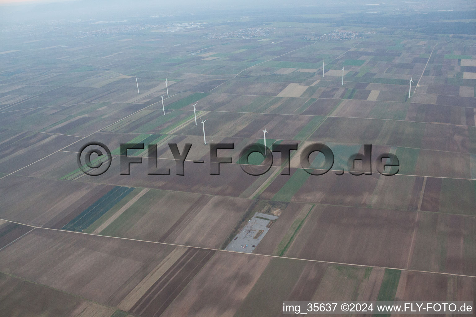 Rülzheim in the state Rhineland-Palatinate, Germany seen from a drone