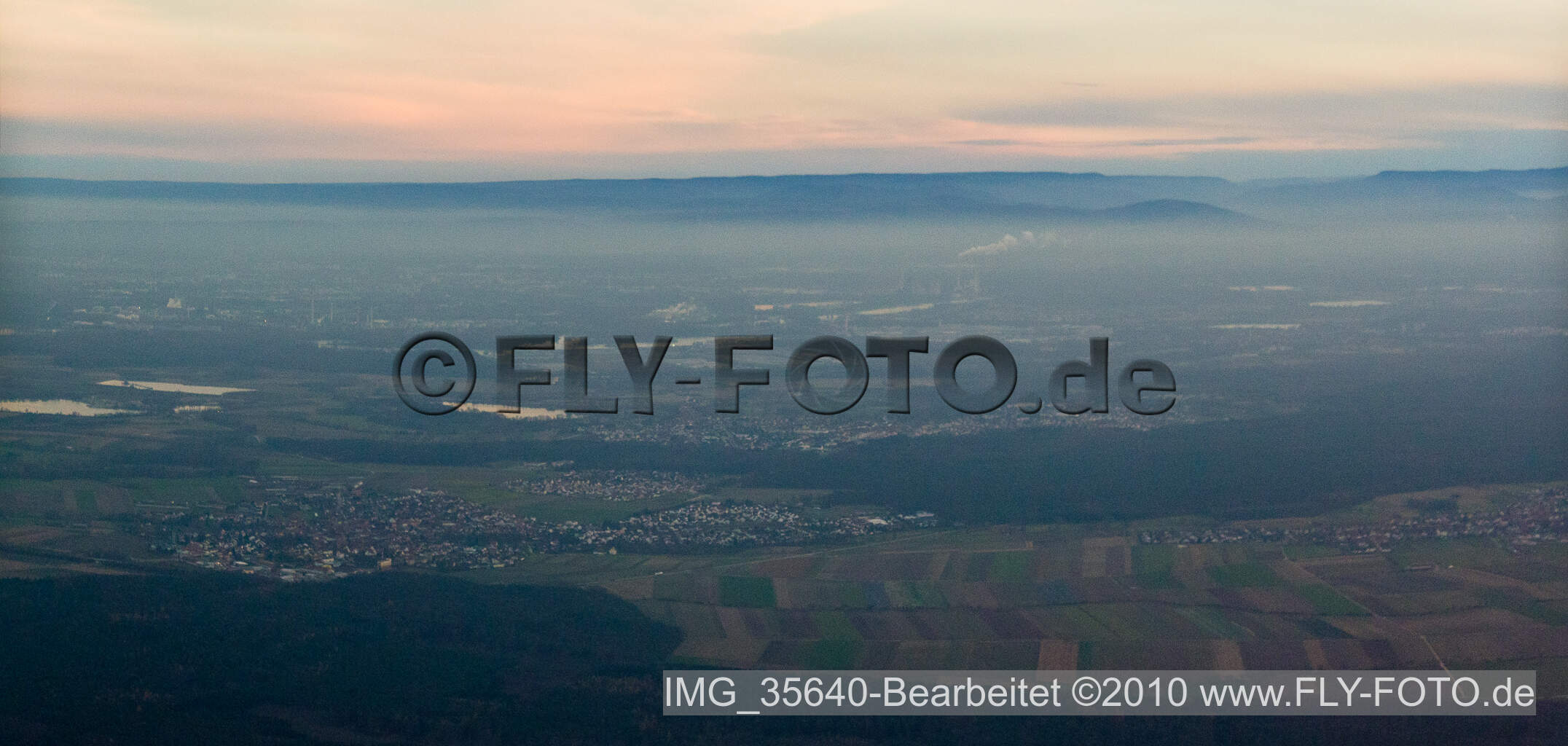 Aerial view of From northwest in Rheinzabern in the state Rhineland-Palatinate, Germany