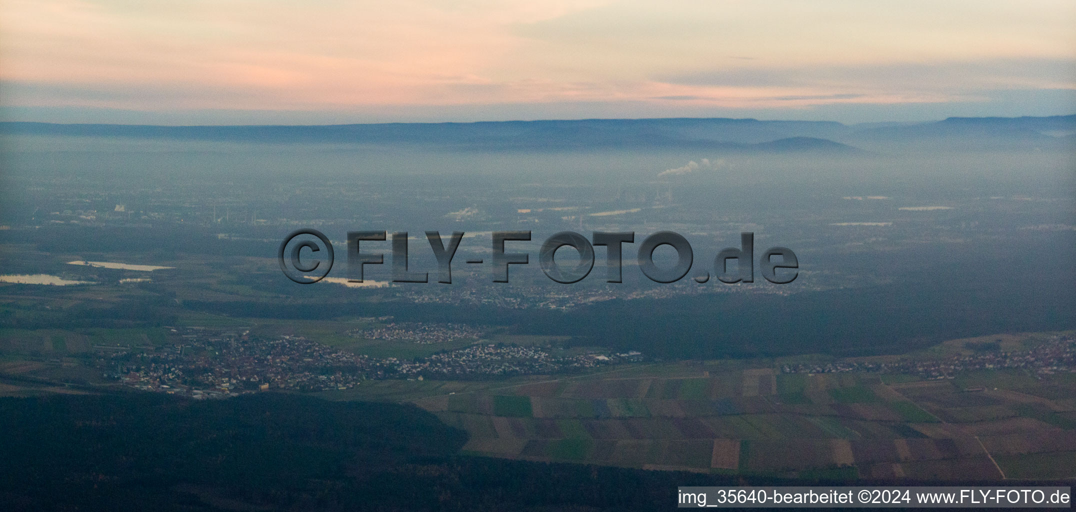 Aerial view of From northwest in Rheinzabern in the state Rhineland-Palatinate, Germany