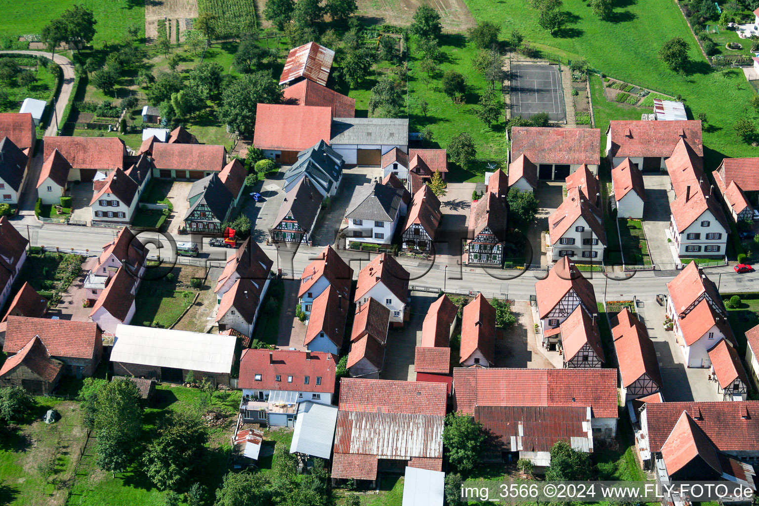 Schleithal in the state Bas-Rhin, France from the plane