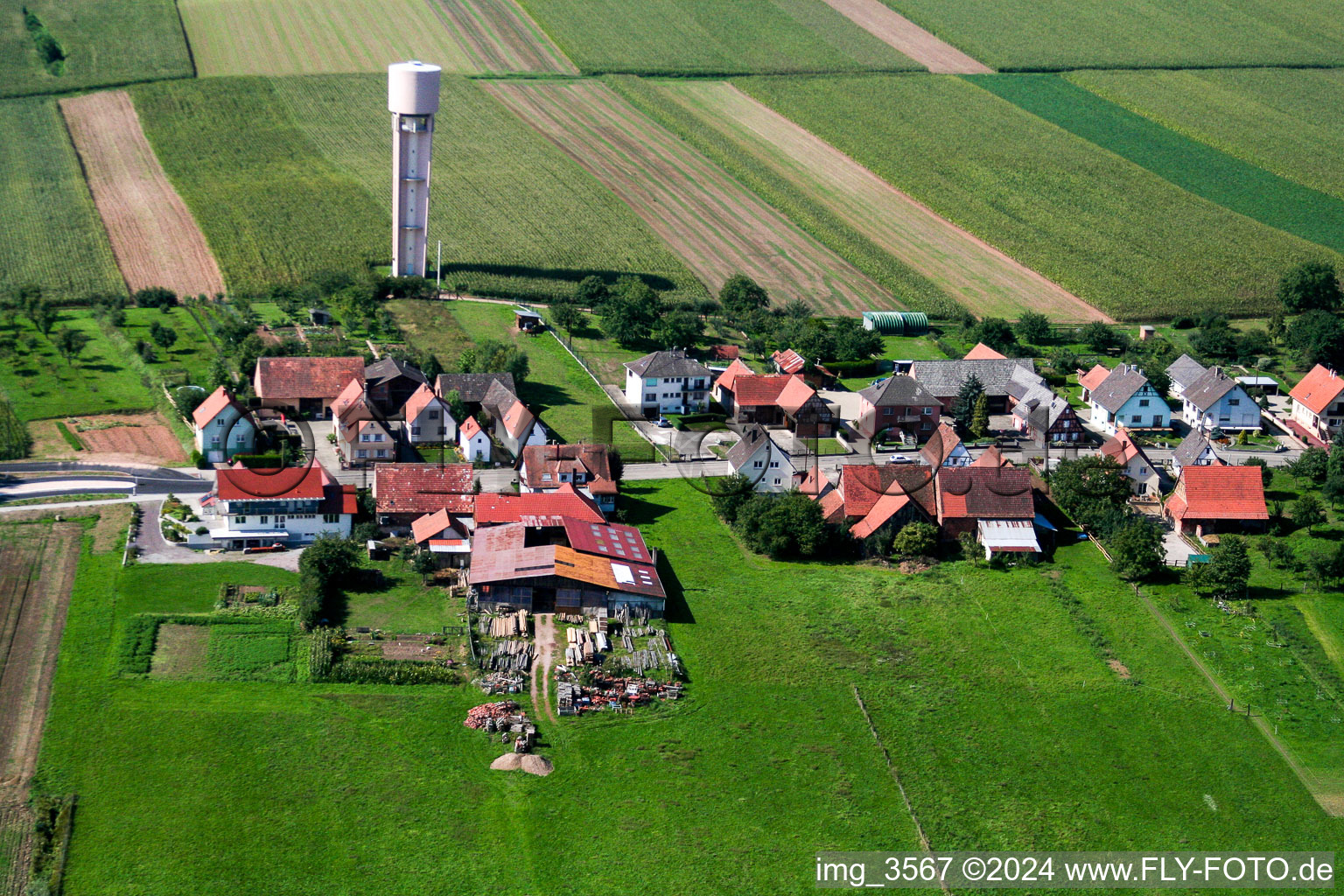 Bird's eye view of Schleithal in the state Bas-Rhin, France